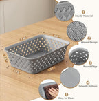 MaxGear 3 Pack Plastic Storage Baskets, Small, Grey - Image 2