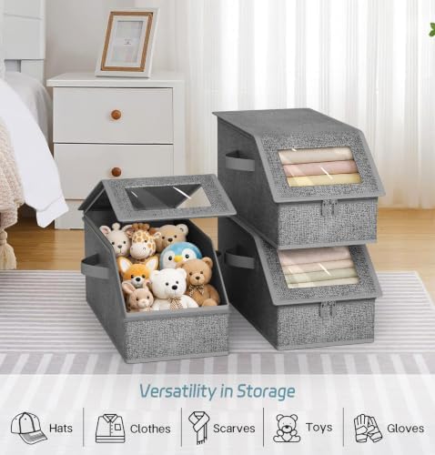 AOODA 3 Pack Stackable Hat Storage Box for Baseball Caps, Holds 36 Caps - Image 7