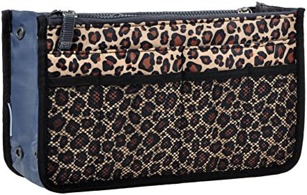 Vercord Purse Organizer Insert for Handbags Bag Organizers Inside Tote Pocketbook Women Nurse Nylon 13 Pockets Leopard Small by Vercord