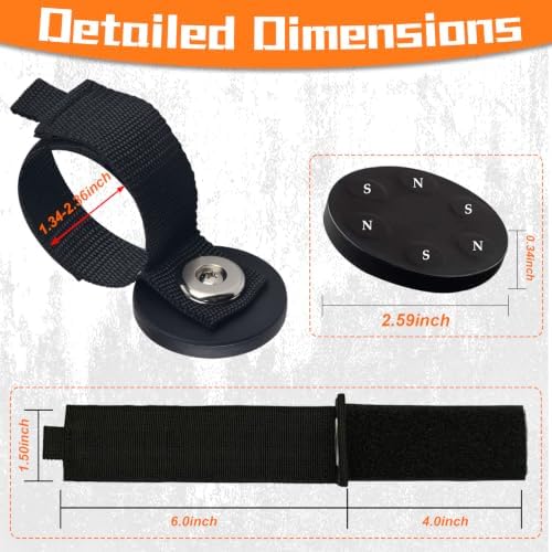 Strong Magnetic Hooks Strap, 2PC Magnetic Garage Storage Hooks, Heavy Duty Magnets Tool Holder for Hanging, Extension Cord Strap for Cable, Rope, Wire, Pick-up, RV, Workshop - Image 4