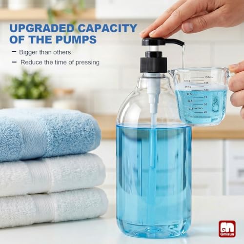 GMISUN Laundry Detergent Soap Dispenser, Plastic Liquid Laundry Detergent Dispenser, Container for Farmhouse Laundry Room Decor, Organizer for Liquid SoftenerBleach Heavy Duty Plastic Bottle(3 Pack) - Image 7