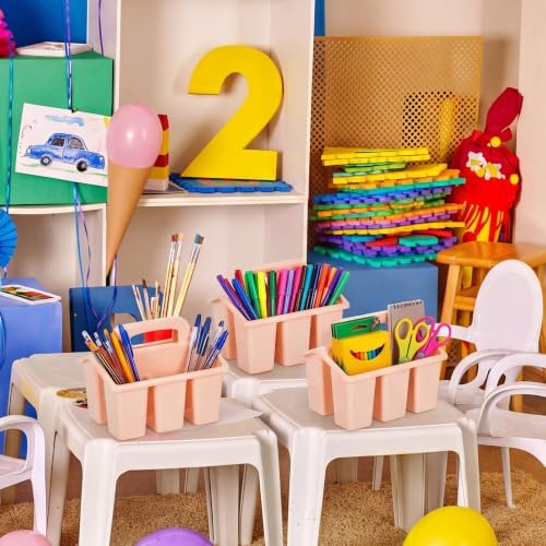 WILLBOND 12 Pcs Classroom Storage Caddies Stackable Utility Caddy, Pink - Image 4