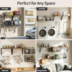 Housolution Garage Shelving Wall Mounted with Basket & Hook up to 154 LBS - Image 6