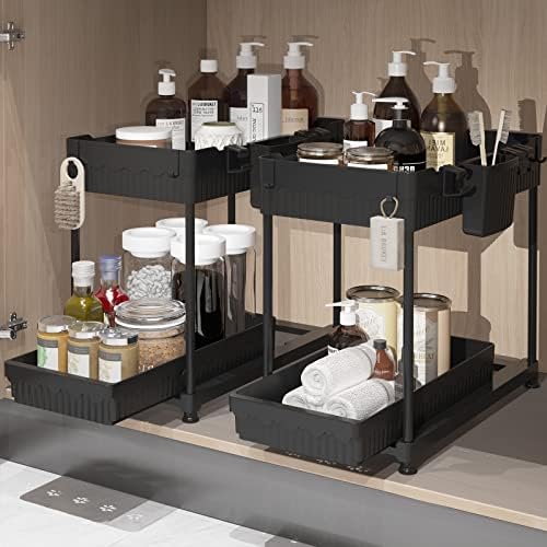 Sevenblue 2-Pack 2-Tier Under Sink Organizers with Sliding Drawers by Sevenblue