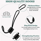 Hajoyful Rustic Entryway Hooks-6 Pack Farmhouse Hooks with Metal Screws Included, Black Decorative Wall Mounted Rustic Coat Hooks Rack, Double Vintage Organizer Hanging Wire Hook Clothes Hanger - Image 3