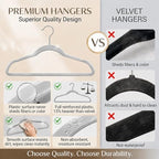 SMARTOR Plastic Hangers 200 Pack - Thin Hangers for Space Saving - Gray | Heavy Duty for 11 LBS, 360 Swivel Hooks, Non Slip Notches for Camisole, 0.2" Thin for Small Closet, Durable and Flexible - Image 5
