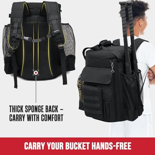 Baseball Bucket Bag, Softball Coaches Bags Fit 6 Gallon Bucket - Image 4