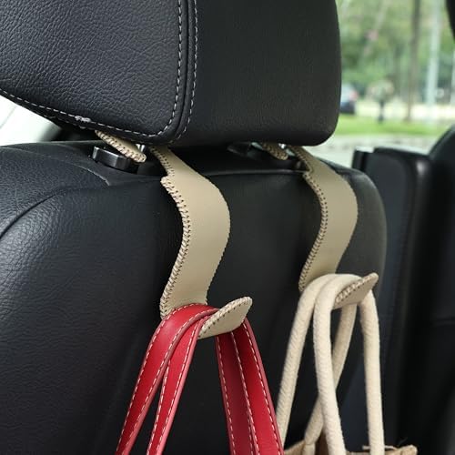 4-Pack Car Headrest Hooks Holds 55lbs Seat Storage Organizer for Bags - Image 2