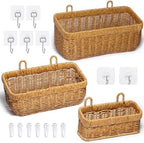 Wall Hanging Baskets for Bathroom, Kitchen, Over Door Organizing, Set of 3 - Image 3