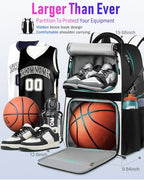 LOINTET Basketball Bag Backpack with Ball Holder Shoes Compartment, Large Basketball Accessories Sports Bag - Image 3