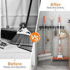CUXIXA 2 Pack Mop and Broom Holder Wall Mount, Non-slip Broom Hanger Wall Mount, Heavy Duty Mop Broom Organizer for Kitchen Garden Garage Laundry Room Wall Decor Organization and Storage Black 3R4H - Image 2