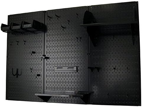 Wall Control Pegboard Organizer 4 ft. Metal Pegboard Standard Tool Storage Kit with Black Toolboard and Black Accessories - Image 2
