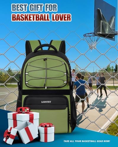LOINTET Basketball Bag Backpack with Ball Holder Shoes Compartment, Large Basketball Accessories Sports Bag - Image 6