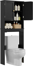 RRX Over The Toilet Storage Cabinet, Bathroom Above Organizer (Black) - Image 7