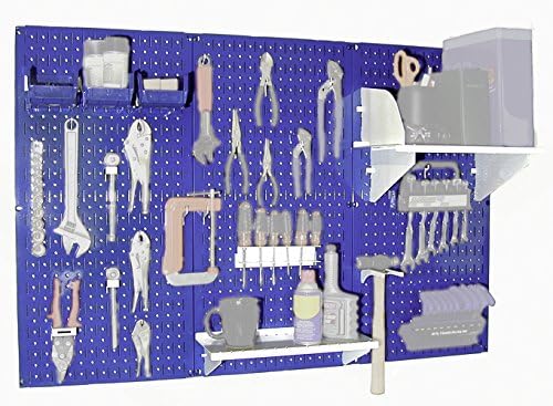 Wall Control 30-WRK-400BUW Standard Workbench Metal Pegboard Tool Organizer,Blue/White - Image 2