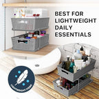 Simple Houseware 2 Tier Pull-Out Sliding Drawer Under Sink Storage, Gray - Image 7