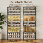 YATINEY 12 Tier Shoe Rack, Large Capacity Shoe Storage Organizer Holds 48 Pairs, Sturdy and Stable, for Entryway, Hallway, Closet, Dorm Room, Greige and Black SS12BG - Image 5