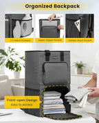 Vorspack Laundry Backpack for College Dorm, Heavy-Duty Hamper, Grey - Image 3
