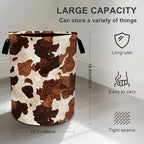 Cow Fur Print Laundry Basket Storage Bin Foldable Laundry Hamper Clothes Storage Bucket Organizer 19.6x15.7 Inch For Laundry Room/Bedroom/Bathroom - Image 4