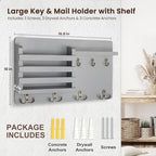 Nekon Mail Holder for Wall, 16.8 Inch Mail Organizer, Gray - Image 7