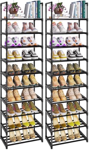 OYREL Sturdy Metal Organizer for Narrow Closets, Shoe Shelf Stand (Pack of 2) by OYREL