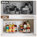 LAMU 4 Pack Lazy Susan Organizer, 9'' Clear Lazy Susan Turntable for Cabinet, Fridge, Kitchen, Pantry, Countertop, Table Top, Refrigerator Organizers and Storage, Seasoning and Spice Organizer - Image 6