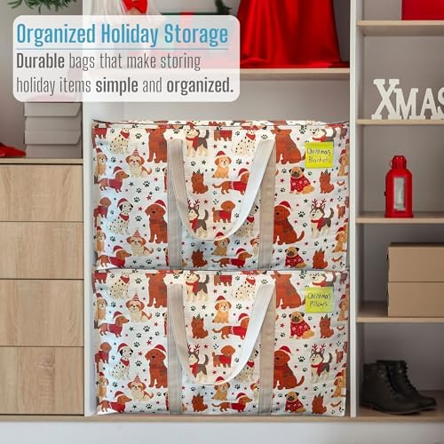 VENO 4 Pack Heavy Duty Moving Bags, Extra Large Storage Bags with Reinforced Handles & Strong Zippers, Foldable & Reusable Moving Box Alternative for Clothes & Dorm Storage - Image 6