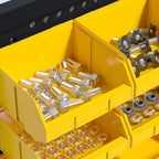 KJE 30PCS Wall Mounted Storage Bins, Plastic Tool Organizer for Garage Storage, Screws, Nuts, Bolts, Small Hardware Parts -Black, Yellow - Image 5