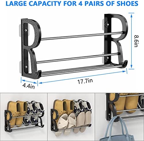 Hanging Shoe Rack 2Pack, Wall Mount No-Drill Shoe Organizer for RV - Image 2