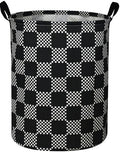 ESSME Boys Laundry Hamper,Kids Hamper Collapsible Canvas Waterproof Storage Bin for Boy, Nursery Hamper,Gift Baskets,toy bins(Black grid) by ESSME