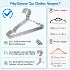 100 Pack Wire Hangers,Metal Hangers Bulk for Clothes | Heavy Duty Stainless Steel Hangers, Ultra-Thin Space-Saving Clothes Hangers for Closet, Laundry, Suits, Shirts & Coats - Image 4