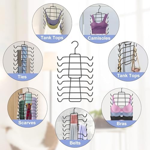 3Pcs Tank Top Hangers Space Saving Hanger Organizer Bra Hangers Black - Image 5