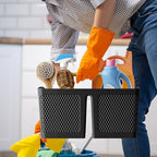 Shower Caddy Portable and Cleaning Caddy Organizer for Bathroom, Kitchen, Toiletries Storage ，Caddy organizer with handle, Rust-Resistant, Durable Material (Black, 9.36" L×7.73" W×7.24" H) - Image 6