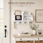 Rebee Vision Key Holder Wall Mount with Mail Organizer for Entryway, White - Image 6
