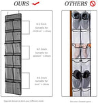 KEEPJOY Over The Door Shoe Organizer 2 Pack,Mesh Pockets Hanging Shoe Rack Over The Door,Shoe Storage Closet with 4 Hooks,Washable and Breathable Fabic,Large Size 57.5×12.6inch(Grey) - Image 2