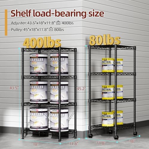 SINGAYE Small Wire 4 Adjustable Shelves Pantry Metal Shelf Floor Organizer - Image 3