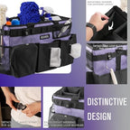 SCAVATA Wearable Cleaning Caddy Bag, Cleaning Caddy Supplies Organizer with Handle & Shoulder Straps for Housekeepers, Under Sink & Car Cleaning Tool Organizers with 4 Foldable Divider (Purple) - Image 3