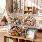 Yerliker 4 Pcs Clear Stackable Storage Bins with Lids, Large+extra Large - Image 5