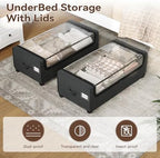 Under Bed Storage With Wheels, XXXXL Large Underbed Storage Organizer, 90L Capacity, for Shoes, Clothes, Blankets, Bedding - Image 2