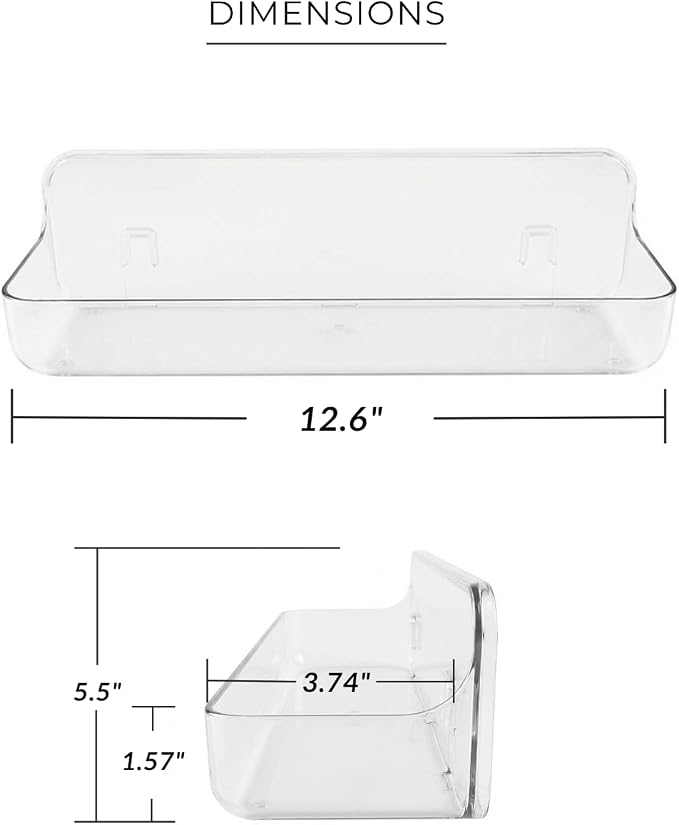 Long Adhesive Wall Organizer Shelf, No-Drill, Clear - Image 2