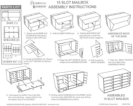 Pacon PAC637443 Mailbox Organizer, 15 Slots, Corrugated Cardboard, White - Image 4
