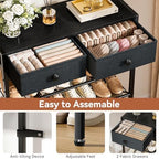 5 Tier Shoe Rack with 2 Drawers, 16-20 Pairs Black Grey - Image 5