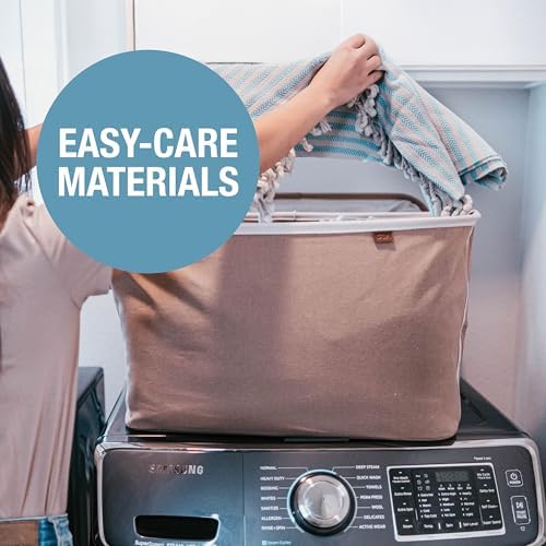 Collapsible Fabric Laundry Basket Premium, Mocha, 2 Pack - Image 6