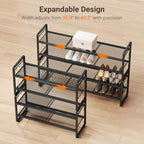 ELYKEN Shoe Rack, 4-Tier Expandable Shoe Organizer, Shoe Shelf for Closet - Image 4