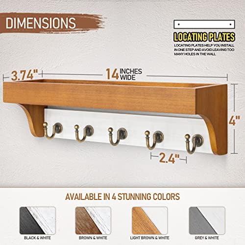 Rebee Vision Key Holder Wall Mount for Home Decor, Light Brown & White - Image 6