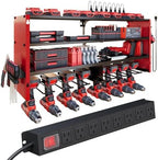 Power Tool Organizer Wall Mount with Power Strip, 4 Layers by DIOOSN