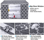 Storage Bags 100L 8 Pack Clothes Organization and Storage Containers | Large Blanketfor Bedding, Comforters, Foldable Organizer with Reinforced Handle, Clear Window, Sturdy Zippers, Grey - Image 5