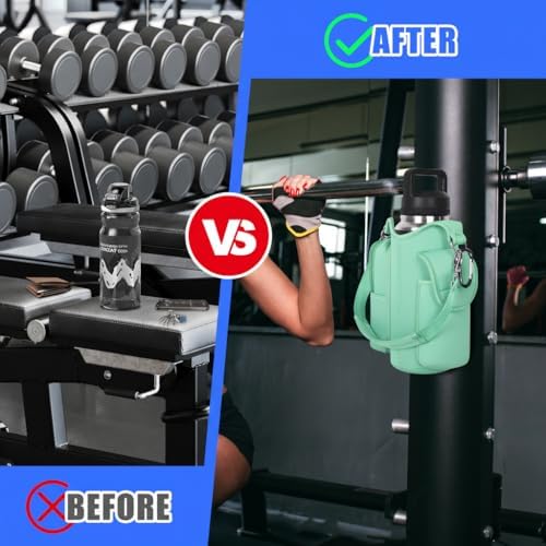 icolor Magnetic Gym Bag Water Bottle Carrier Holder with Phone Pockets & Shoulder Strap,Gym Magnetic Bag 5 Built-in Magnets Gym Accessories Organizer Sling Bottle Bag Pouch Sleeve - Image 6