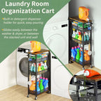 OKZEST Slim Laundry Room Organization Cart with Detergent Dispenser Holder - Image 2