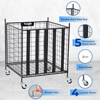YES4ALL Rolling Ball Cart Storage with Lockable Wheels Volleyball Basketball Holder, Toy Balls Bin, Garage Cage, Storage Racks, Sports Equipment Organizer, Ball Rack for Outdoor Indoor Use - Image 3
